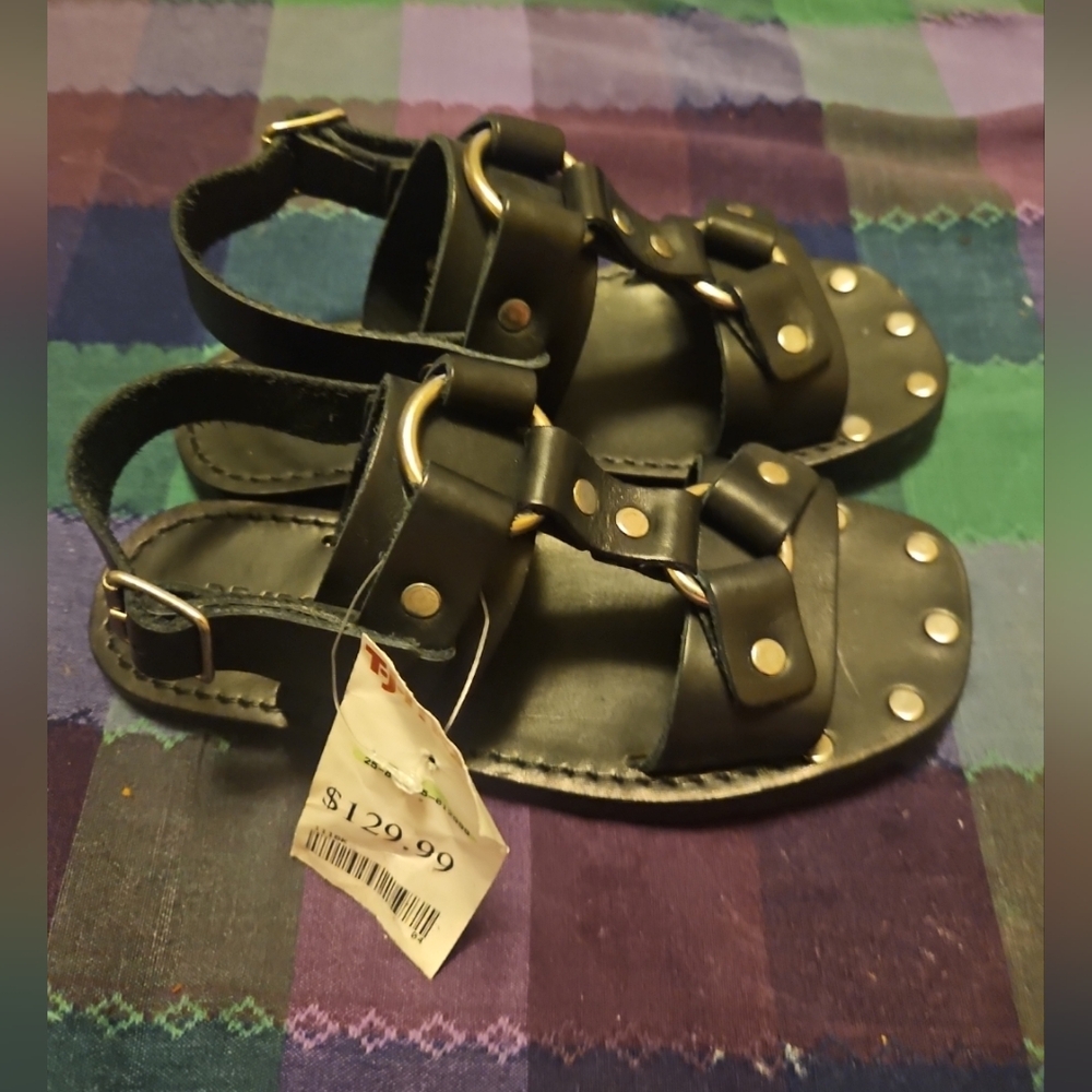 Black Studded Sandals